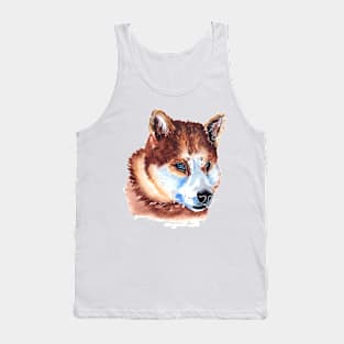 Watercolor Wolf Head Tank Top